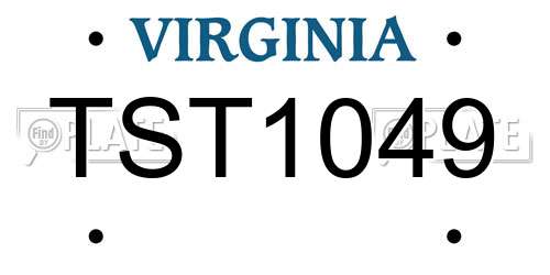 TST1049 Virginia License Plate