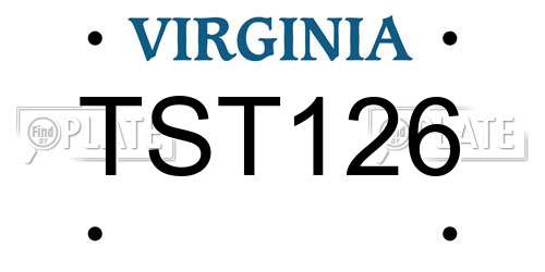 TST126 Virginia License Plate