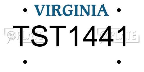 TST1441 Virginia License Plate