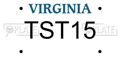 TST15 Virginia License Plate