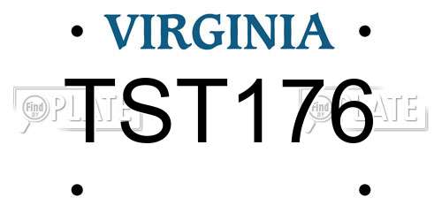 TST176 Virginia License Plate