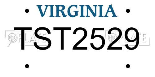 TST2529 Virginia License Plate