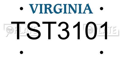 TST3101 Virginia License Plate