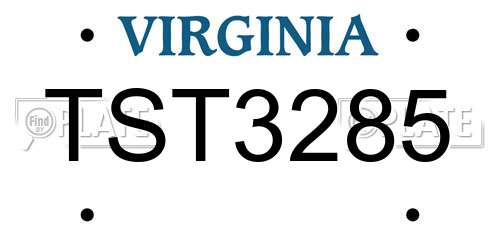 TST3285 Virginia License Plate