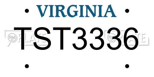 TST3336 Virginia License Plate