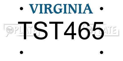 TST465 Virginia License Plate