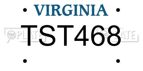 TST468 Virginia License Plate