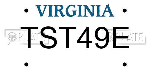 TST49E Virginia License Plate