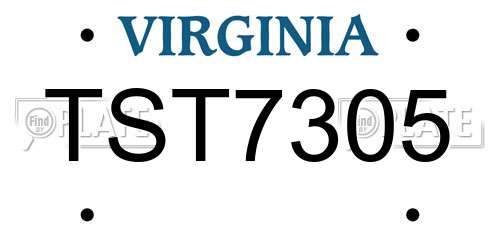 TST7305 Virginia License Plate