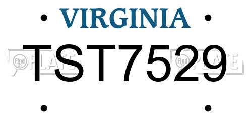 TST7529 Virginia License Plate