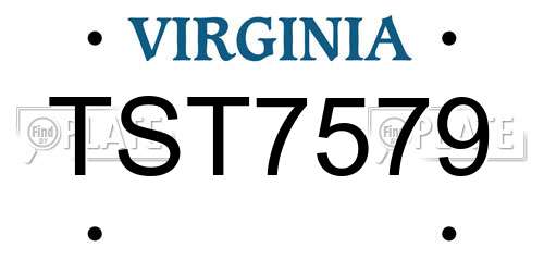 TST7579 Virginia License Plate