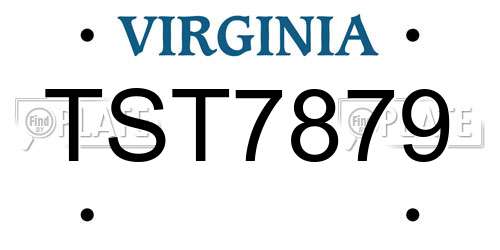 TST7879 Virginia License Plate