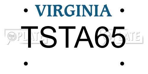 TSTA65 Virginia License Plate