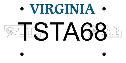 TSTA68 Virginia License Plate