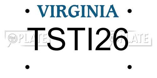 TSTI26 Virginia License Plate