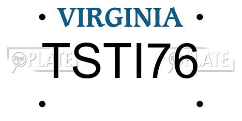 TSTI76 Virginia License Plate