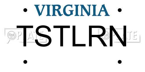 TSTLRN Virginia License Plate