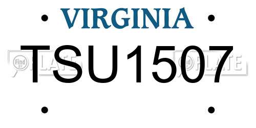 TSU1507 Virginia License Plate