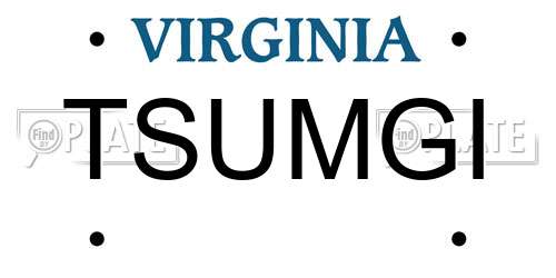 TSUMGI Virginia License Plate