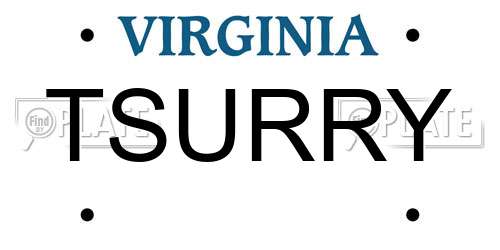 TSURRY Virginia License Plate
