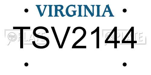TSV2144 Virginia License Plate