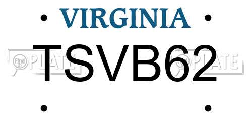 TSVB62 Virginia License Plate