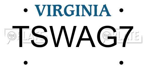 TSWAG7 Virginia License Plate