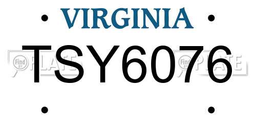 TSY6076 Virginia License Plate