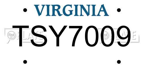 TSY7009 Virginia License Plate