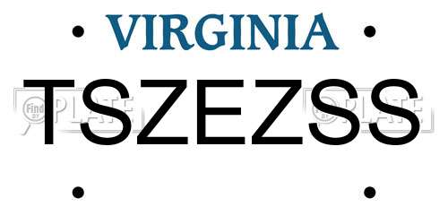 TSZEZSS Virginia License Plate