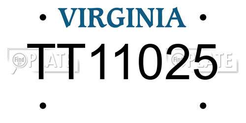 TT11025 Virginia License Plate