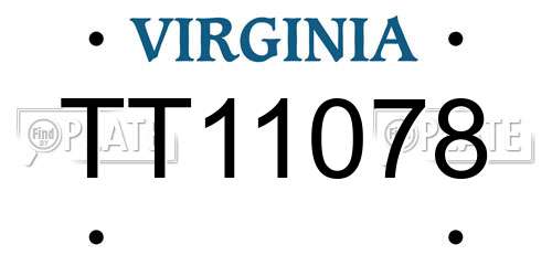 TT11078 Virginia License Plate