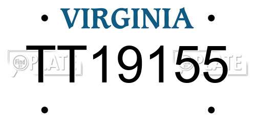 TT19155 Virginia License Plate