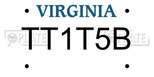 TT1T5B Virginia License Plate