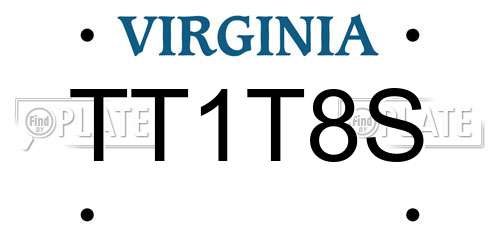 TT1T8S Virginia License Plate