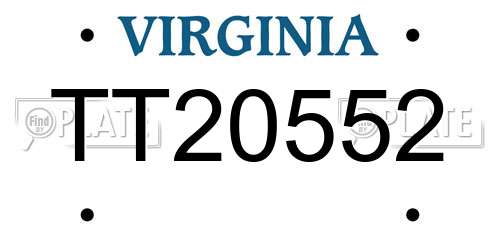 TT20552 Virginia License Plate