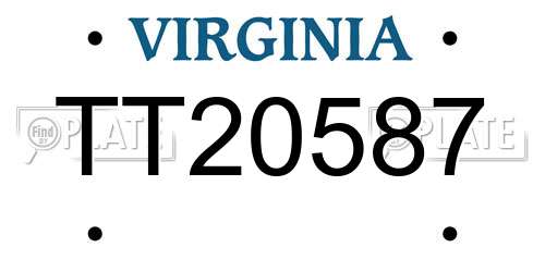 TT20587 Virginia License Plate