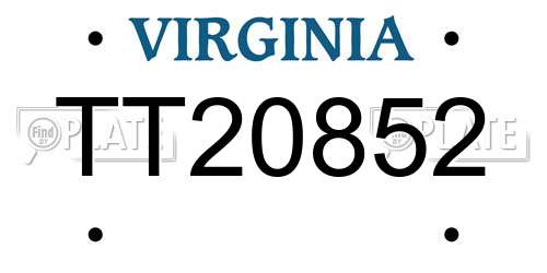 TT20852 Virginia License Plate