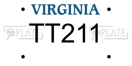 TT211 Virginia License Plate