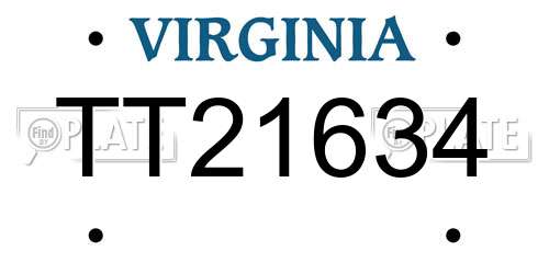 TT21634 Virginia License Plate
