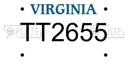 TT2655 Virginia License Plate