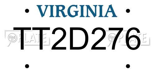 TT2D276 Virginia License Plate