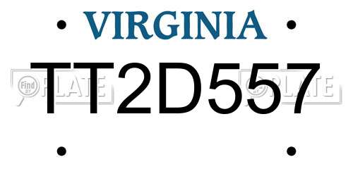 TT2D557 Virginia License Plate