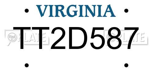 TT2D587 Virginia License Plate