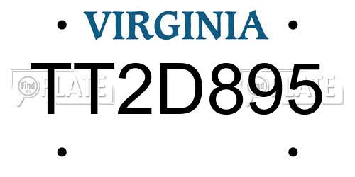 TT2D895 Virginia License Plate