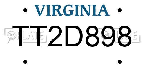 TT2D898 Virginia License Plate