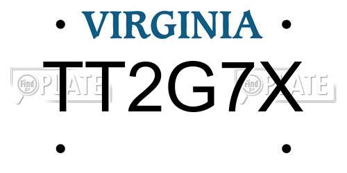 TT2G7X Virginia License Plate