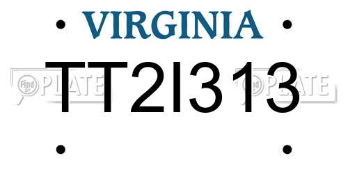 TT2I313 Virginia License Plate