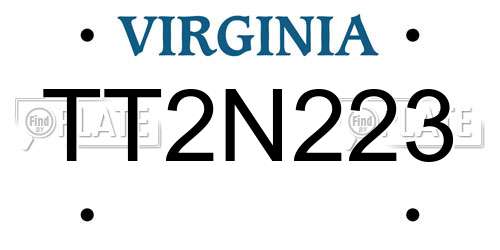 TT2N223 Virginia License Plate