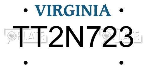 TT2N723 Virginia License Plate
